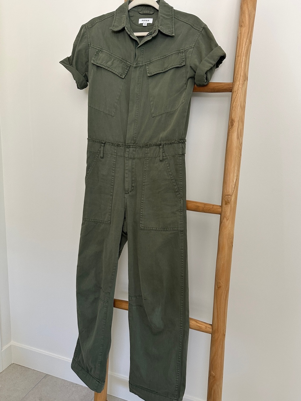 pistola Kids Olive Green Utility Jumpsuit